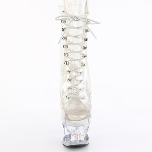 Transparent Neon Yellow Clear Chunky Heel Platform Boots main image 0